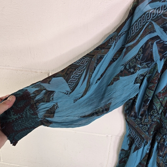 Vtg Y2k One World Floral Sublimation Dress - Picture 5 of 7